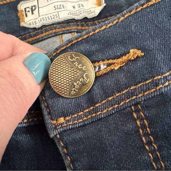 Free People FP Skinny Jeans women’s size 28 Blue Bodycon Preppy Cabincore - Picture 12 of 12